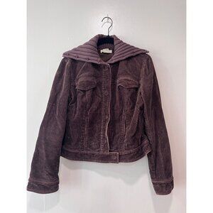 J.Crew Womens Corduroy‎ Jacket With Sweater Collar Medium Brown Cotton